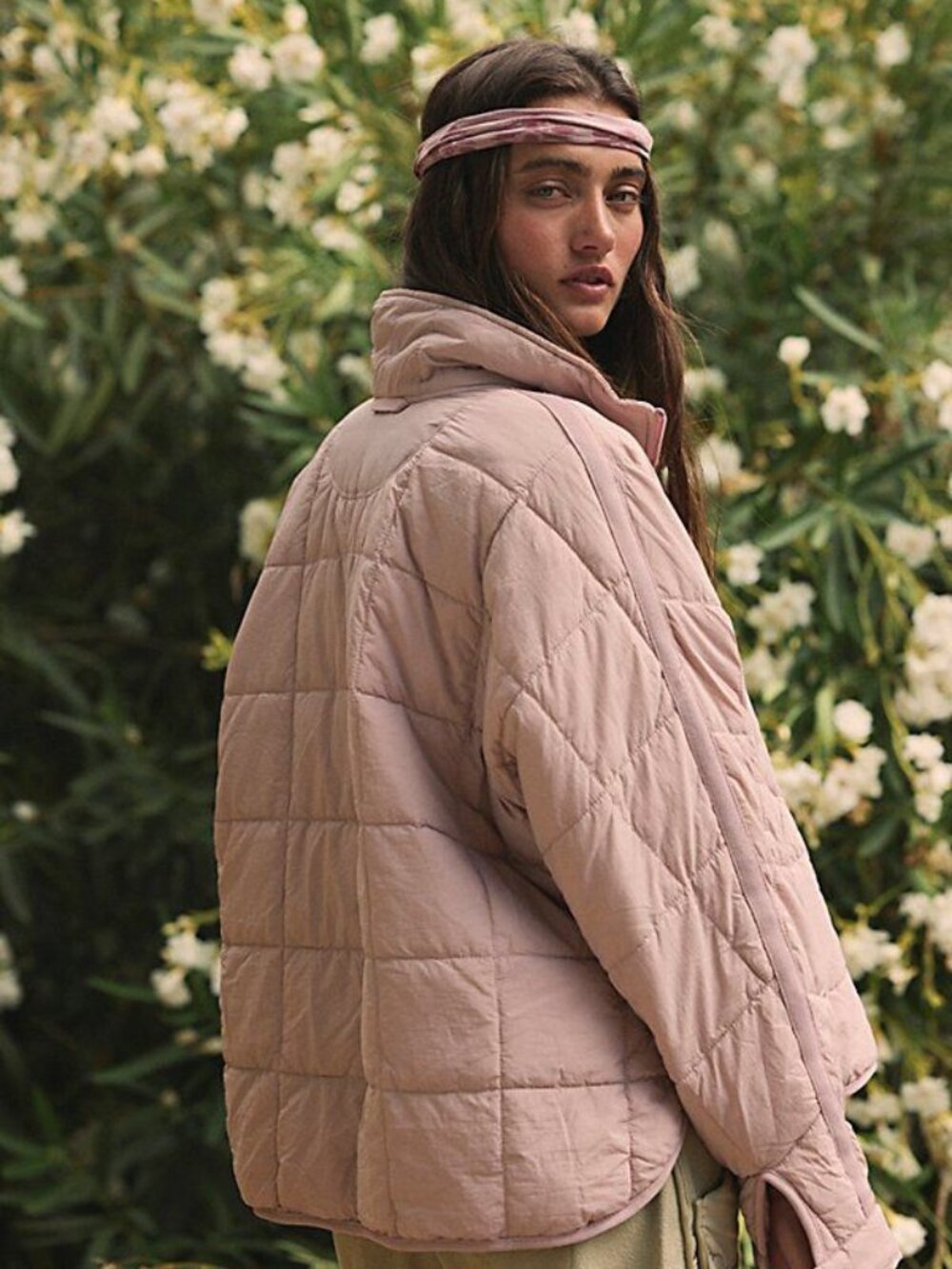 Free People FP Movement Pippa Packable Puffer Jacket Mauve Pink in Size Small